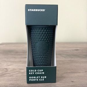 STARBUCKS Dark Green Studded Cold Cup Key Chain